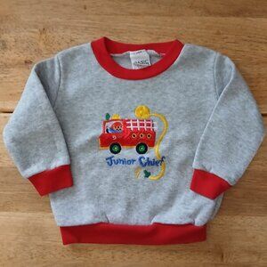 BASIC EDITIONS gray/red sweatshirt sz 18 mos. baby boy